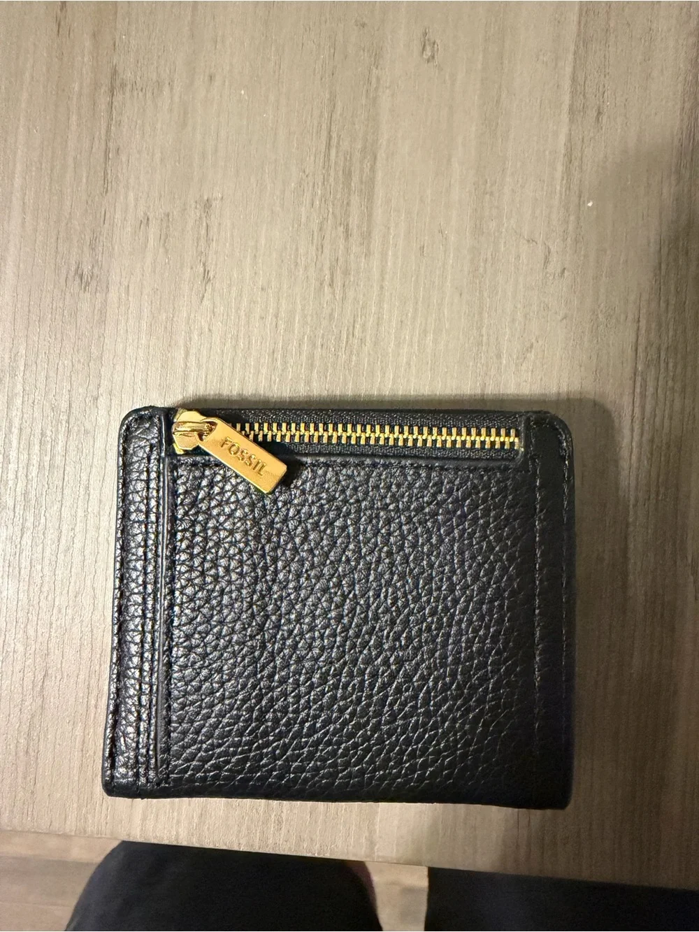 Fossil Black Pebbled Leather Card & Key Wallet